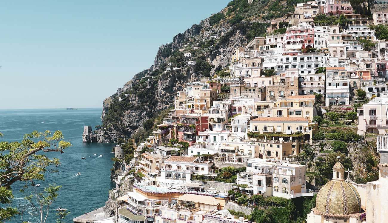 Vista delle case di Positano