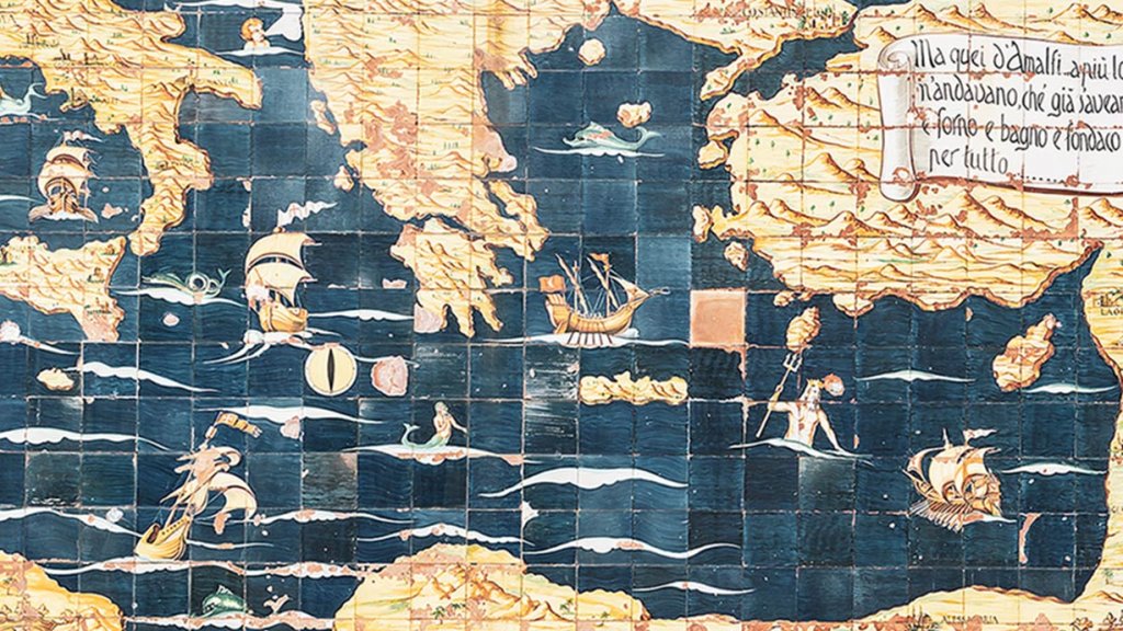 Alte Seekarte Mythen rund um Amalfi