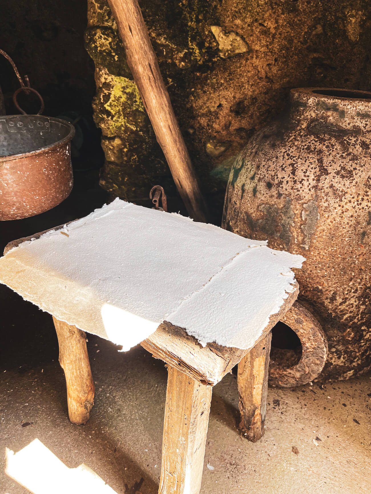 Sheets of paper on an old wooden chair