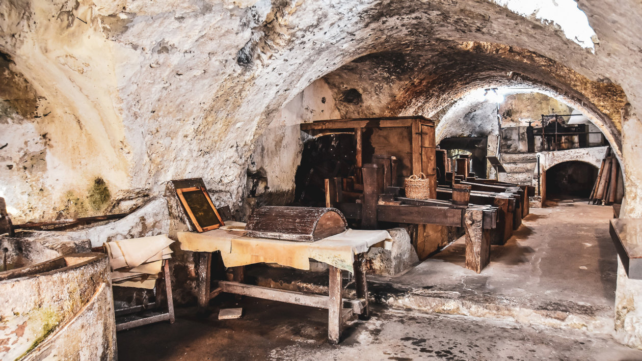 Blick in das Papiermuseum in Amalfi