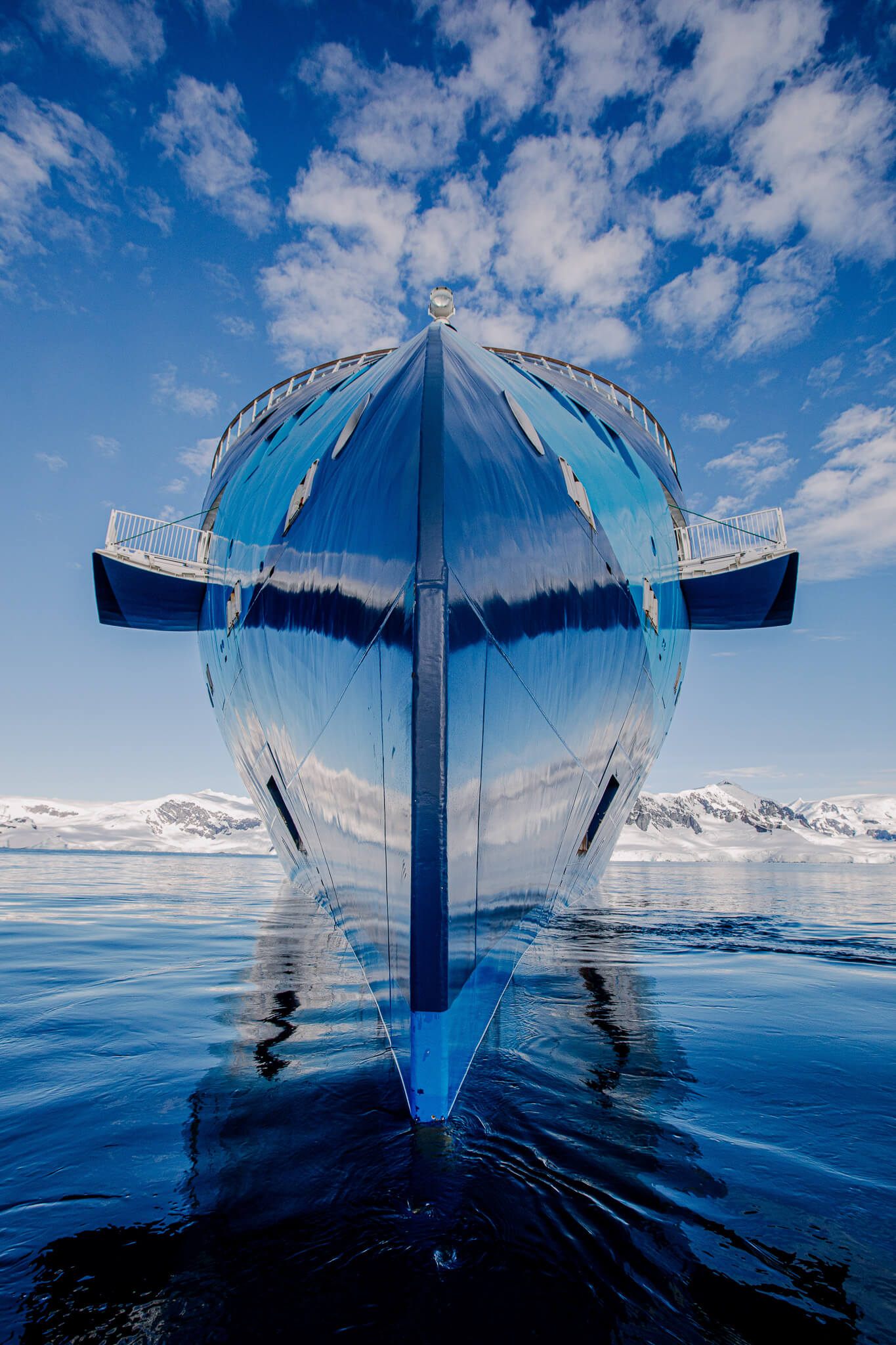 Beautiful view of Ocean Victory’s bow which was possible due to strict Covid protocols © Albatros Expeditions